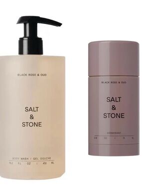 Salt & Stone Black Rose & Oud Body Wash and Deodorant Set